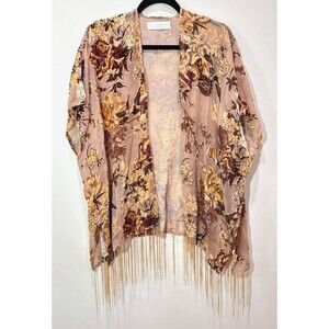 Floral Fringe Kimono Wrap